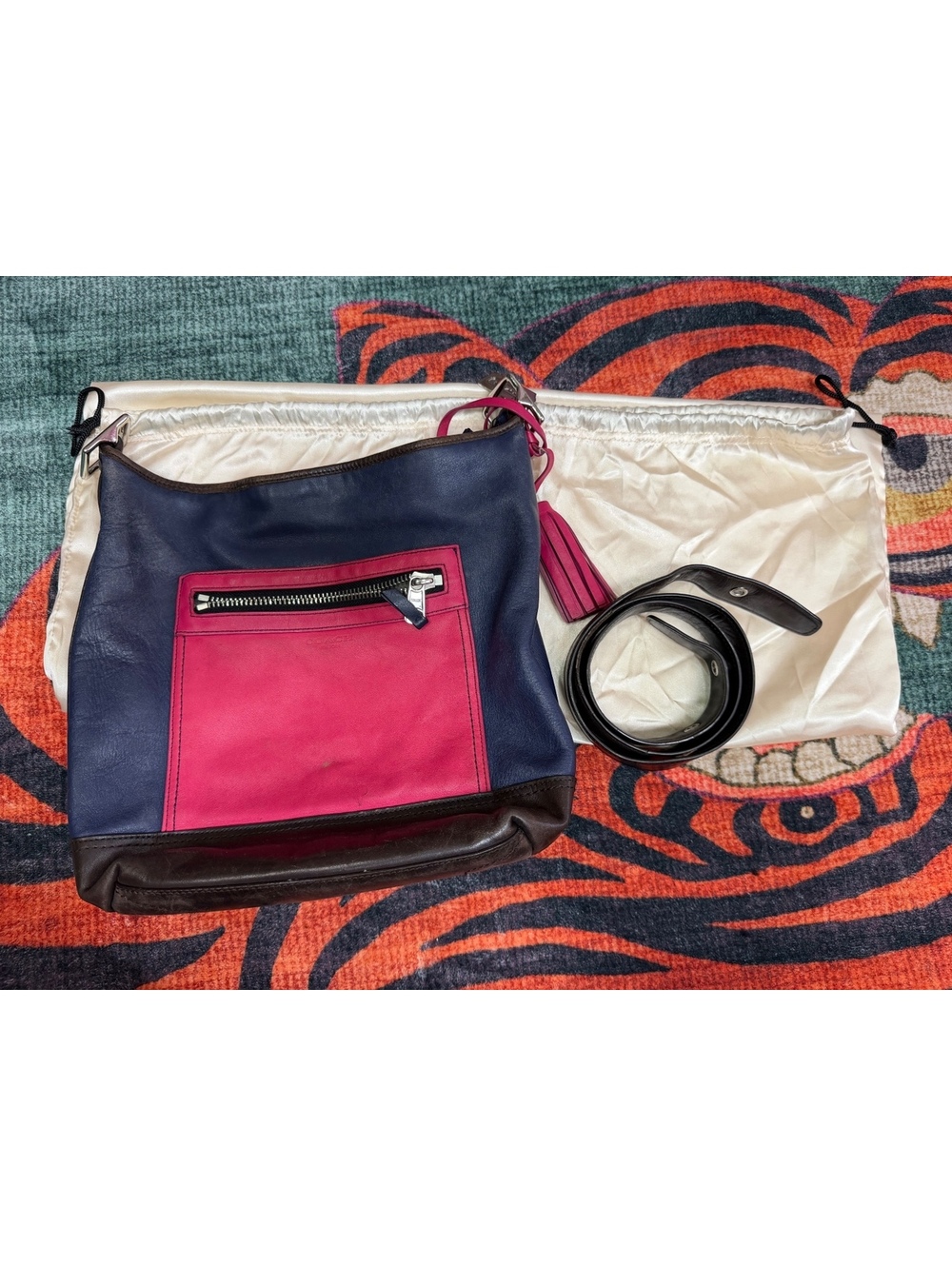 Coach 19995 Legacy Leather Colorblock Shoulder Bag tote